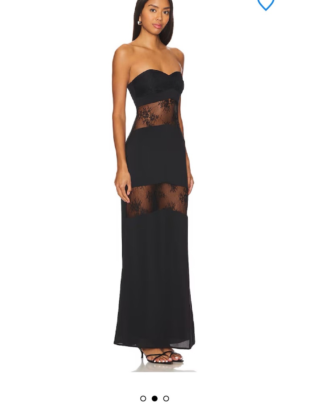 superdown Strapless Black Lace Waist & Thigh Panel Gown - Picture 2 of 8